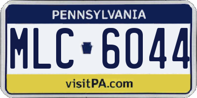 PA license plate MLC6044