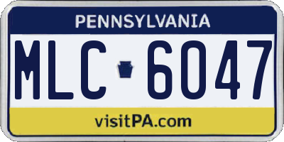 PA license plate MLC6047