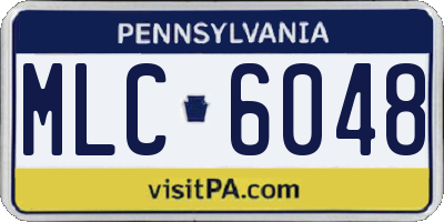 PA license plate MLC6048