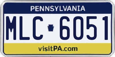 PA license plate MLC6051