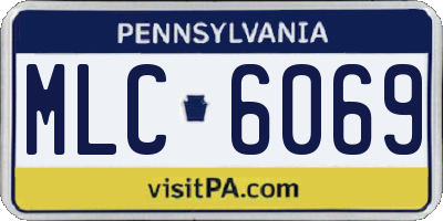 PA license plate MLC6069