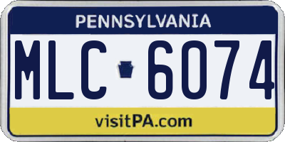 PA license plate MLC6074