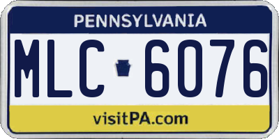 PA license plate MLC6076
