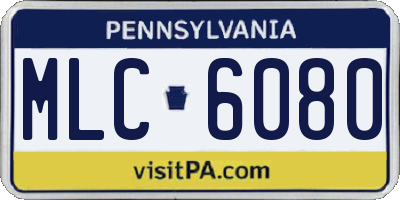 PA license plate MLC6080