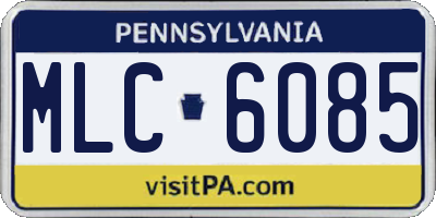 PA license plate MLC6085