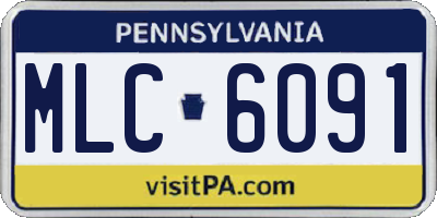 PA license plate MLC6091