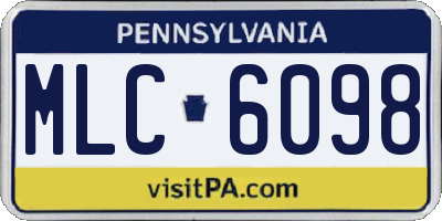 PA license plate MLC6098