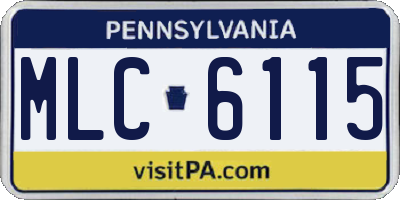 PA license plate MLC6115