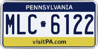 PA license plate MLC6122