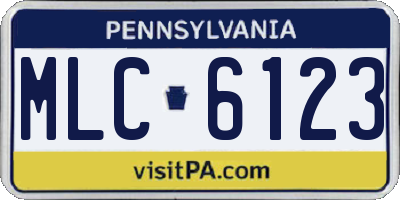 PA license plate MLC6123