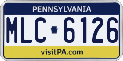 PA license plate MLC6126