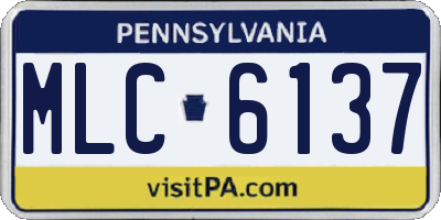 PA license plate MLC6137