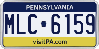 PA license plate MLC6159