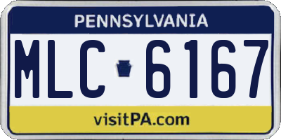 PA license plate MLC6167