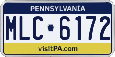 PA license plate MLC6172