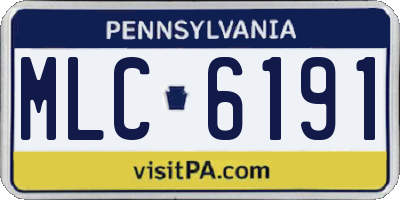 PA license plate MLC6191