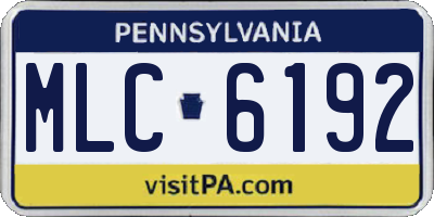 PA license plate MLC6192