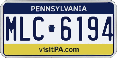 PA license plate MLC6194