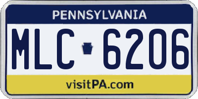 PA license plate MLC6206