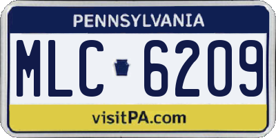 PA license plate MLC6209