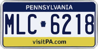 PA license plate MLC6218