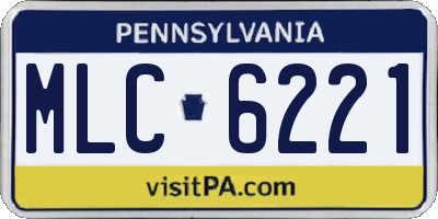 PA license plate MLC6221