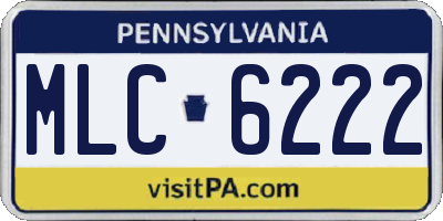 PA license plate MLC6222
