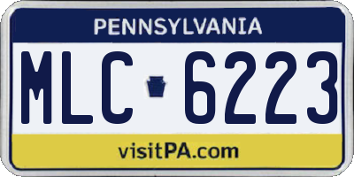 PA license plate MLC6223