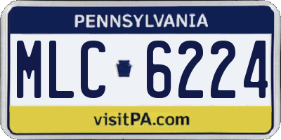 PA license plate MLC6224