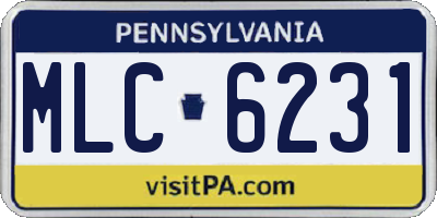 PA license plate MLC6231