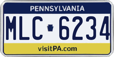 PA license plate MLC6234