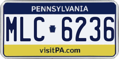 PA license plate MLC6236