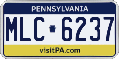 PA license plate MLC6237
