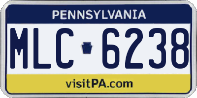 PA license plate MLC6238