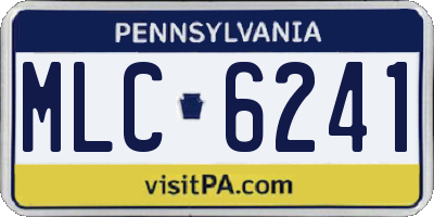 PA license plate MLC6241