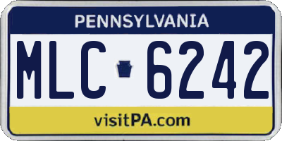 PA license plate MLC6242