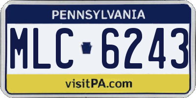 PA license plate MLC6243