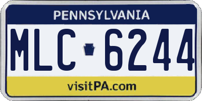 PA license plate MLC6244