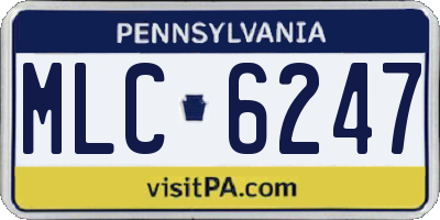 PA license plate MLC6247