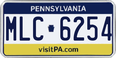 PA license plate MLC6254