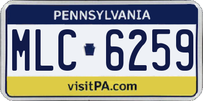 PA license plate MLC6259
