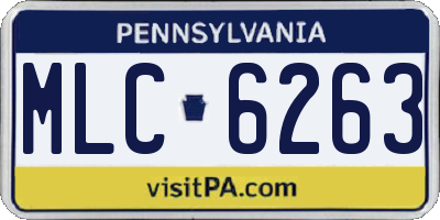 PA license plate MLC6263