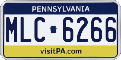 PA license plate MLC6266