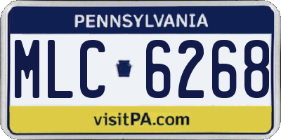 PA license plate MLC6268