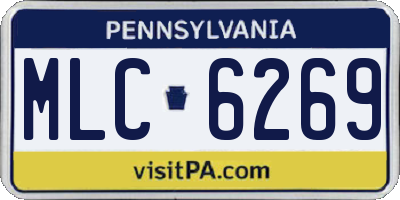 PA license plate MLC6269