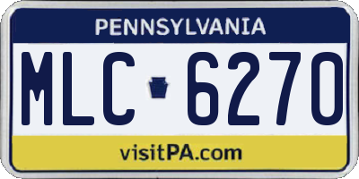 PA license plate MLC6270