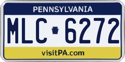 PA license plate MLC6272