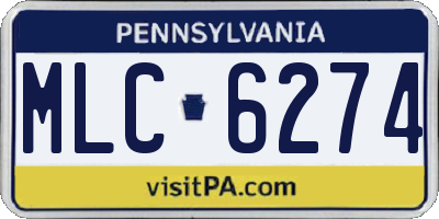 PA license plate MLC6274