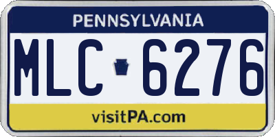 PA license plate MLC6276