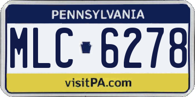 PA license plate MLC6278